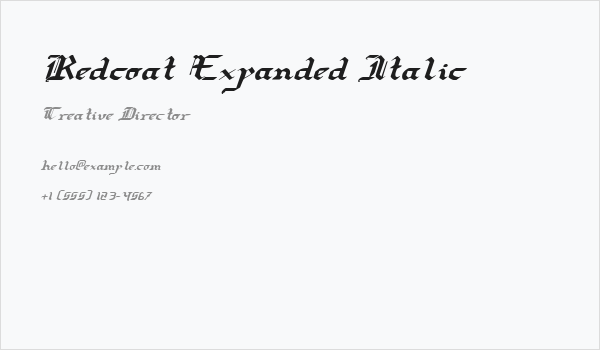 Redcoat Expanded Italic Business Card