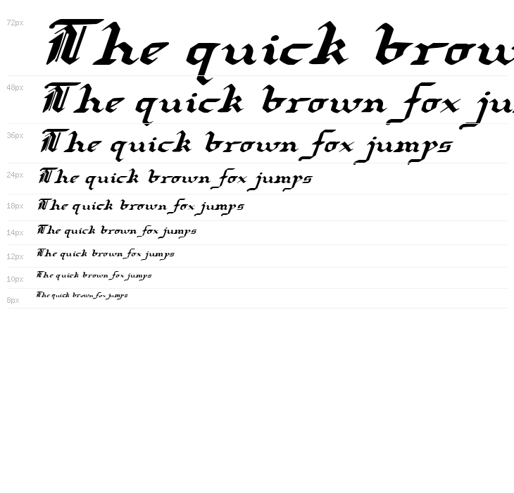 Redcoat Expanded Italic Waterfall