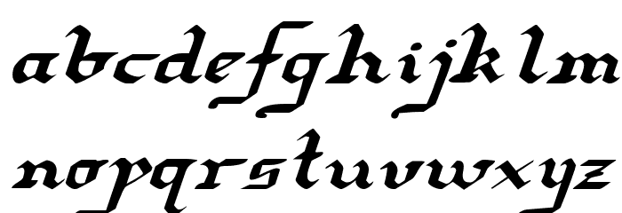 Redcoat Expanded Italic Font LOWERCASE