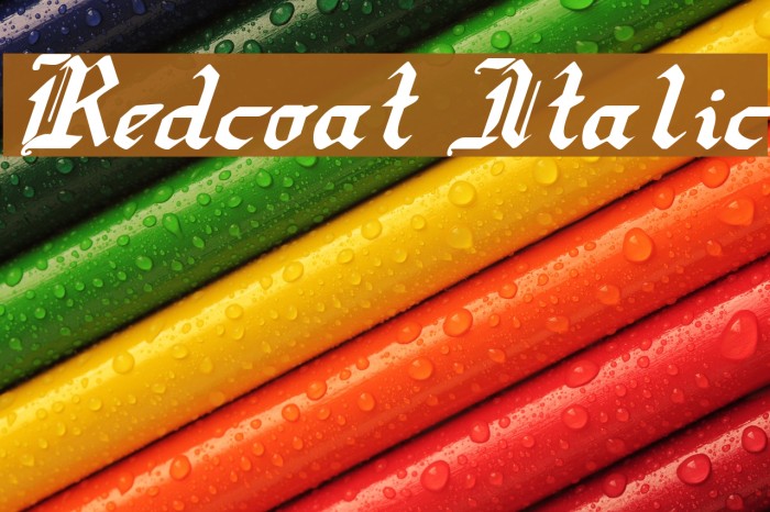 Redcoat Italic Font examples