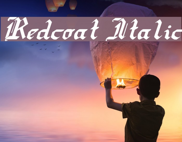 Redcoat Italic Font examples