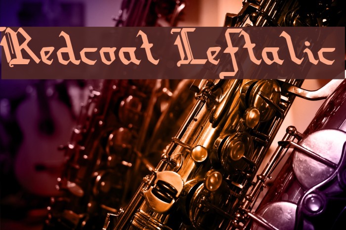 Redcoat Leftalic Font examples
