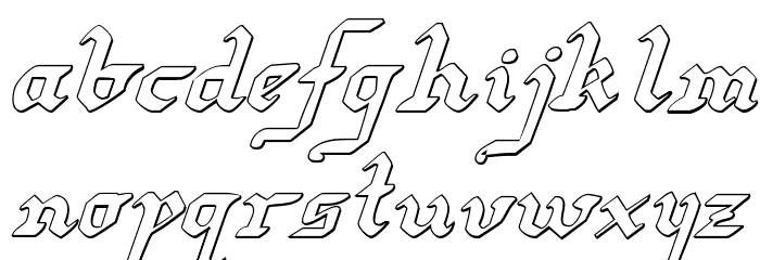 Redcoat Shadow Italic Font LOWERCASE