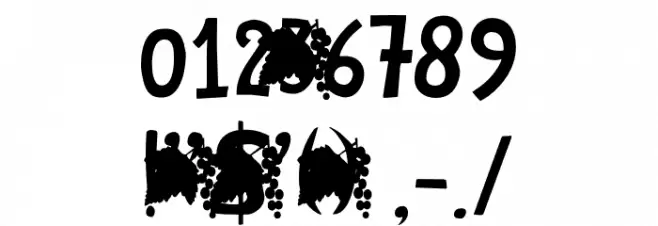 Redcurrant DEMO Regular Шрифта ДРУГИЕ символов