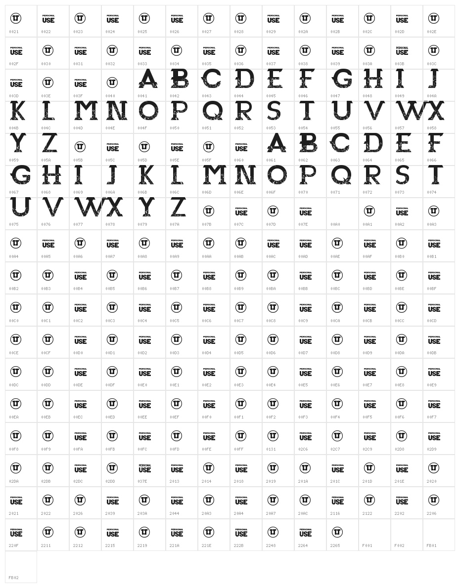 Redemption Character Map