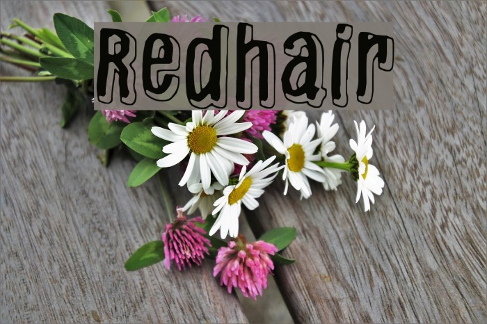 Redhair Font examples