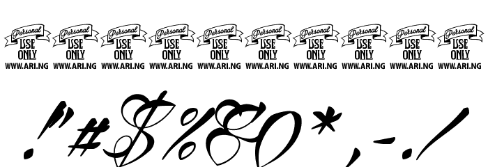 Reditum Personal Use Only Font OTHER CHARS