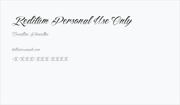 Reditum Personal Use Only Business Card