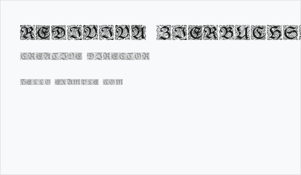 Rediviva Zierbuchstaben Business Card