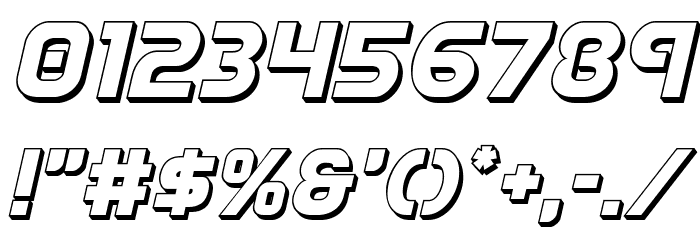 Redline 3D Italic Font OTHER CHARS