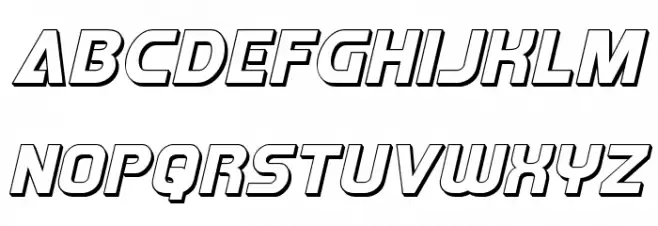 Redline 3D Italic Schriftart Groß