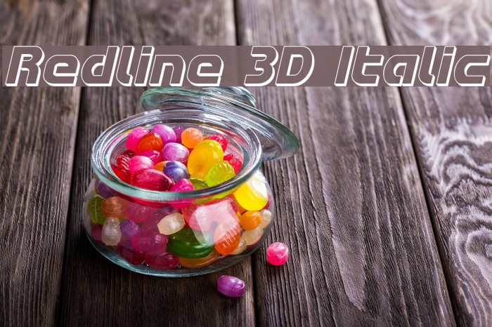 Redline 3D Italic Font examples