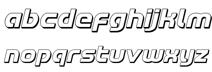 Redline 3D Italic Font LOWERCASE