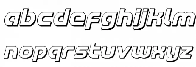 Redline 3D Italic फ़ॉन्ट लोअरकेस