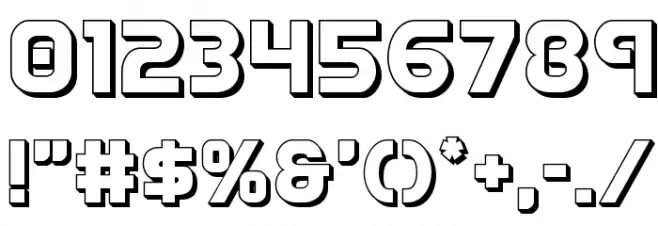 Redline 3D Font OTHER CHARS