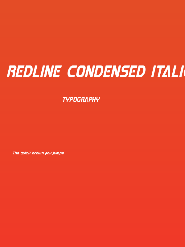 Redline Condensed Italic Poster