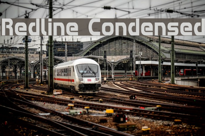 Redline Condensed Font examples