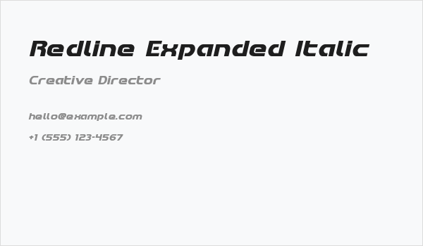 Redline Expanded Italic Business Card