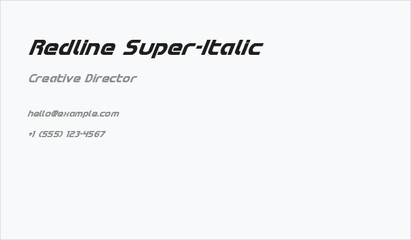 Redline Super-Italic Business Card