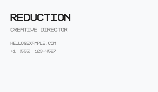 Reduction Business Card