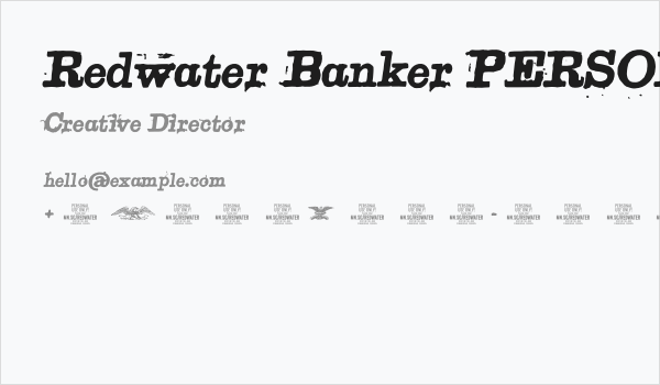 Redwater Banker PERSONAL USE Italic Business Card