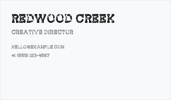Redwood Creek Business Card
