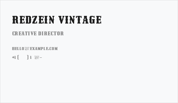 Redzein Vintage Business Card