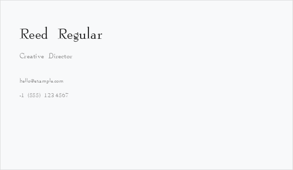 Reed Regular Business Card