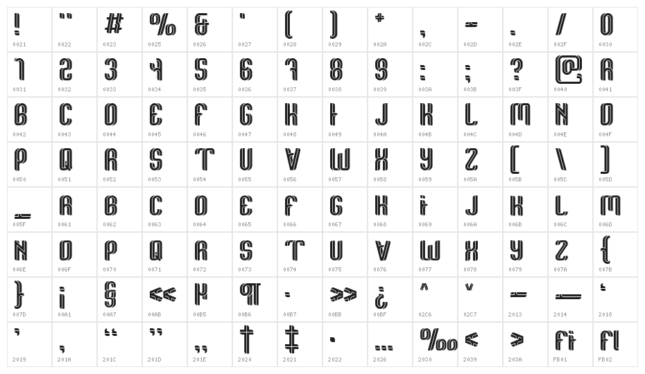 ReefordDEMO-Regular Character Map