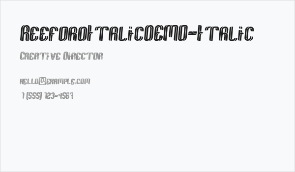 ReefordItalicDEMO-Italic Business Card