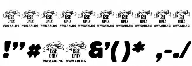 Reeler Personal Use Only Font OTHER CHARS