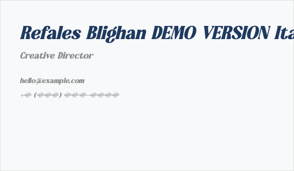 Refales Blighan DEMO VERSION Italic Business Card