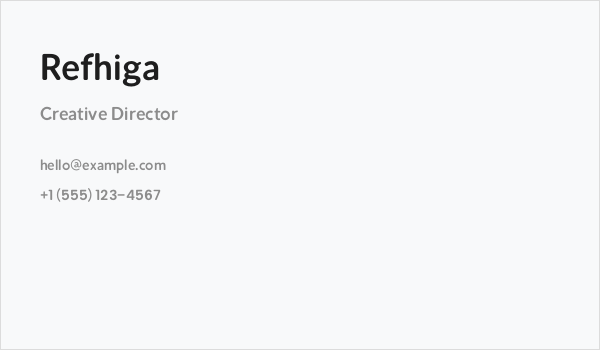 Refhiga Business Card