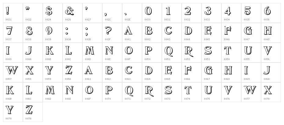 Refik Regular Character Map