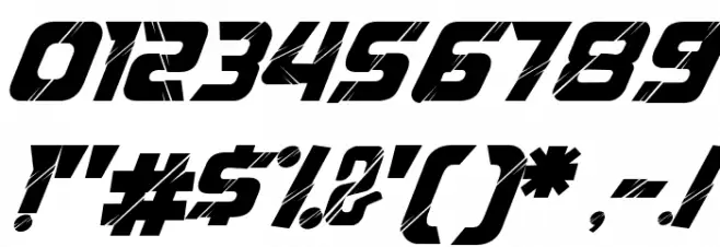 Reflected Italic Font OTHER CHARS