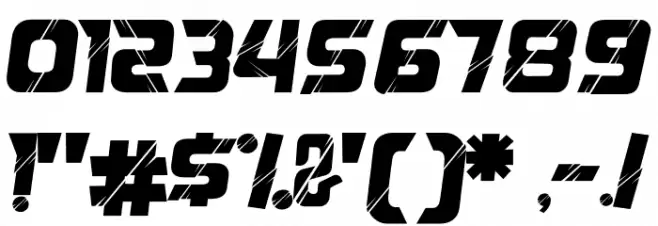 Reflected Font OTHER CHARS