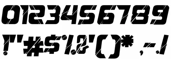 Reflected Font OTHER CHARS