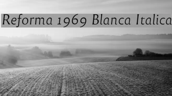 Reforma 1969 Blanca Italica Font examples