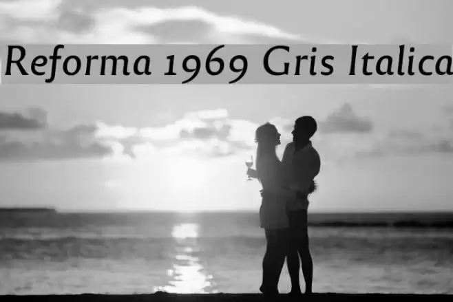 Reforma 1969 Gris Italica Font examples