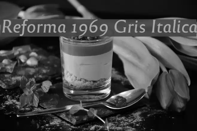 Reforma 1969 Gris Italica Font examples