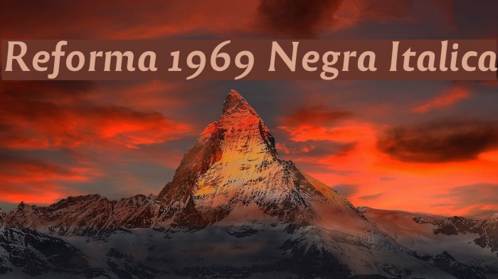 Reforma 1969 Negra Italica Font examples