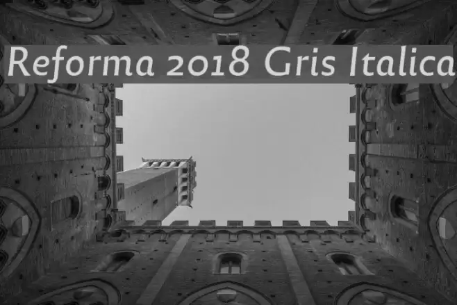 Reforma 2018 Gris Italica Font examples