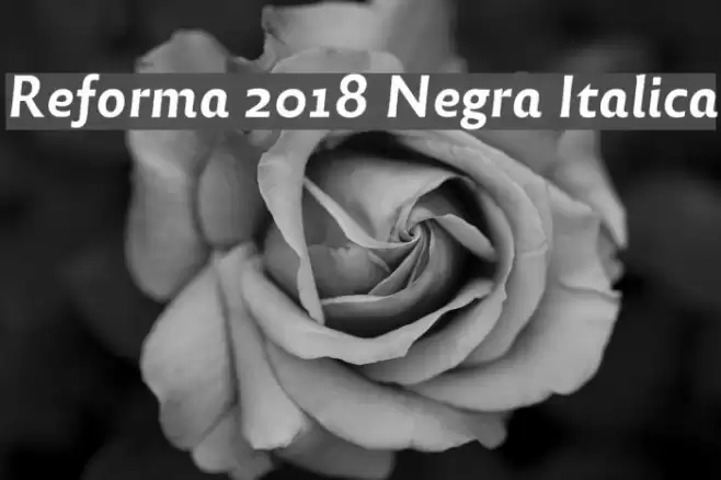 Reforma 2018 Negra Italica Schriftart examples