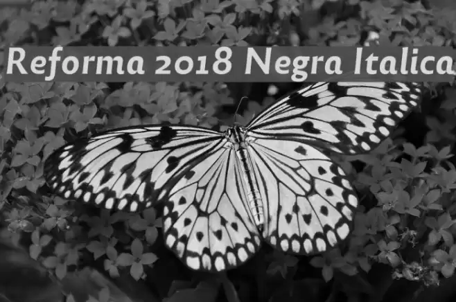 Reforma 2018 Negra Italica Schriftart examples