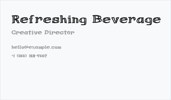 Refreshing Beverage Business Card