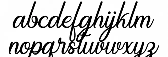 Regalhisa Schriftart Kleinbuchstaben