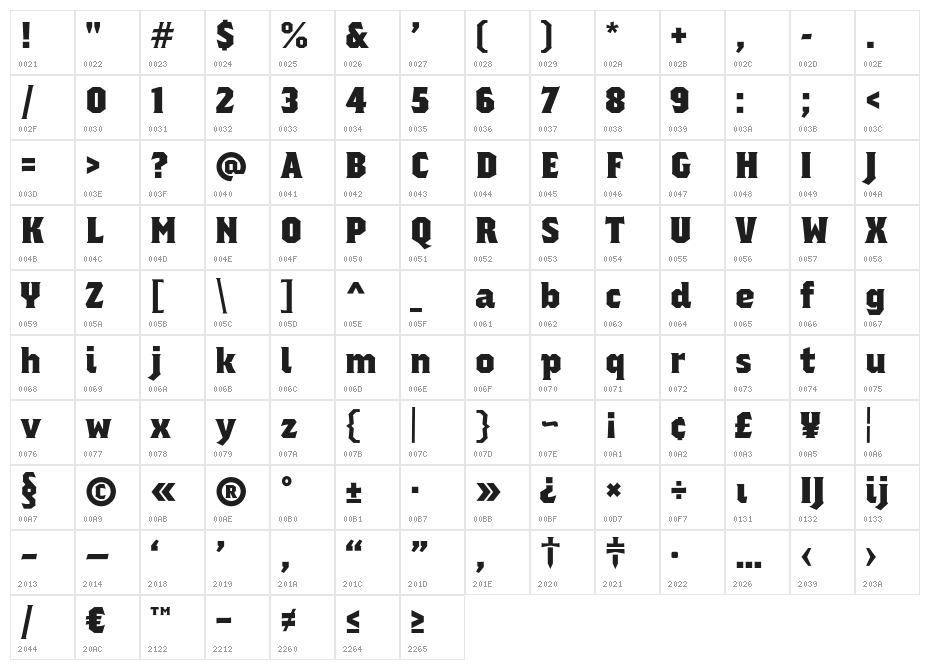 Regalia Free Regular Character Map