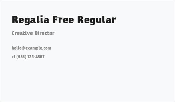 Regalia Free Regular Business Card