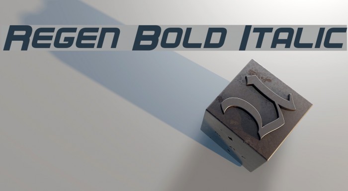 Regen Bold Italic Font examples