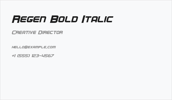 Regen Bold Italic Business Card